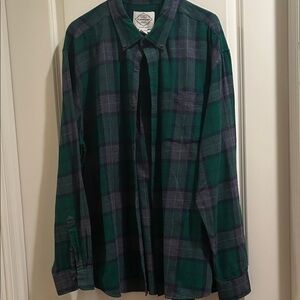 St John’s Bay men’s Green Plaid super soft Flannel long sleeve Shirt size XXL